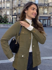 Friends Like These Khaki Green Utility Pocket Button Through Jacket - Image 5 of 7