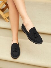 Linzi Black Matte Rosalie Black Nubuck Penny Loafer - Image 1 of 4