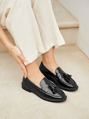 Linzi Black Shiny Rosalie Black High Shine Penny Loafer - Image 1 of 4