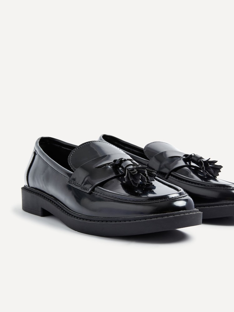 Linzi Black Shiny Rosalie Black High Shine Penny Loafer - Image 4 of 4