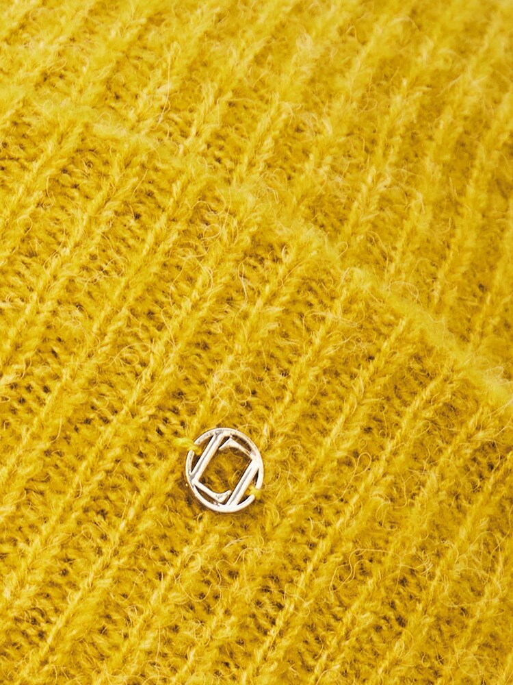 Lipsy Yellow Chunky Knitted Turn Up Beanie Hat - Image 2 of 4