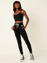 Victoria's Secret PINK Pure Black Fleece Full Length Jogger - Image 1 of 4