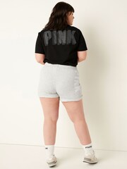 Victoria's Secret PINK Heather Stone Grey Logo Lounge Short - Image 2 of 5