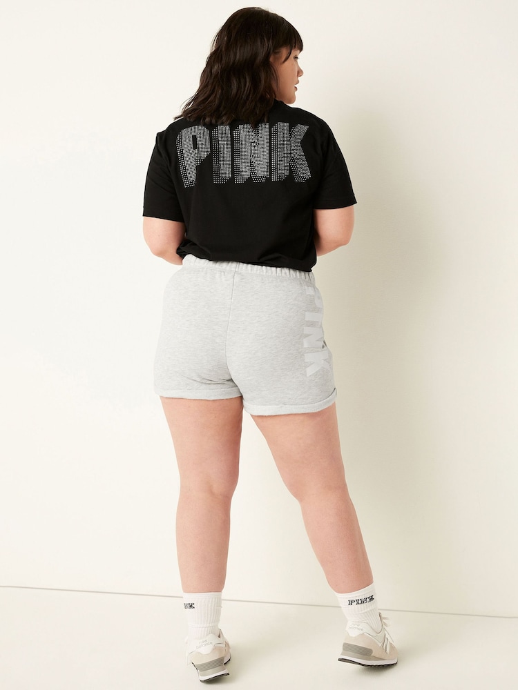 Victoria's Secret PINK Heather Stone Grey Logo Lounge Short - Image 2 of 5