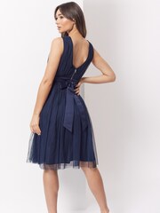 Anaya With Love Navy Blue Petite Bow Back Wide Strap Midi Dress - Image 2 of 4