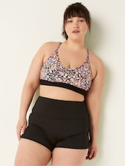 Victoria's Secret PINK Pure Black Ditsy Floral Lightly Lined Low Impact Sports Bra - Image 1 of 4