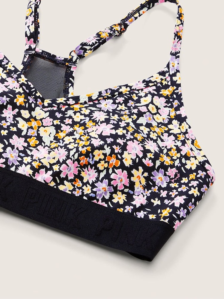 Victoria's Secret PINK Pure Black Ditsy Floral Lightly Lined Low Impact Sports Bra - Image 4 of 4