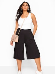 Yours Curve Black Jersey Culottes - Image 1 of 3