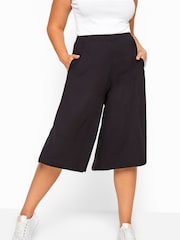 Yours Curve Black Jersey Culottes - Image 2 of 3
