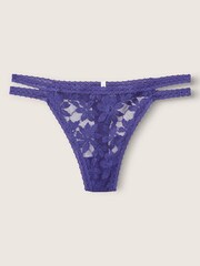Victoria's Secret PINK Indigo Blue Strappy Lace Thong Knickers - Image 1 of 2