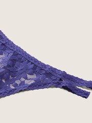 Victoria's Secret PINK Indigo Blue Strappy Lace Thong Knickers - Image 2 of 2