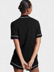 Victoria's Secret Black with Pink Piping Modal Short Pyjama Set - Image 2 of 4