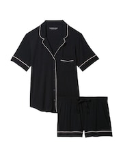 Victoria's Secret Black with Pink Piping Modal Short Pyjama Set - Image 3 of 4