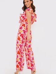 In The Style Pink Natasha Sandhu Wrap Bardot Jumpsuit - Image 4 of 4