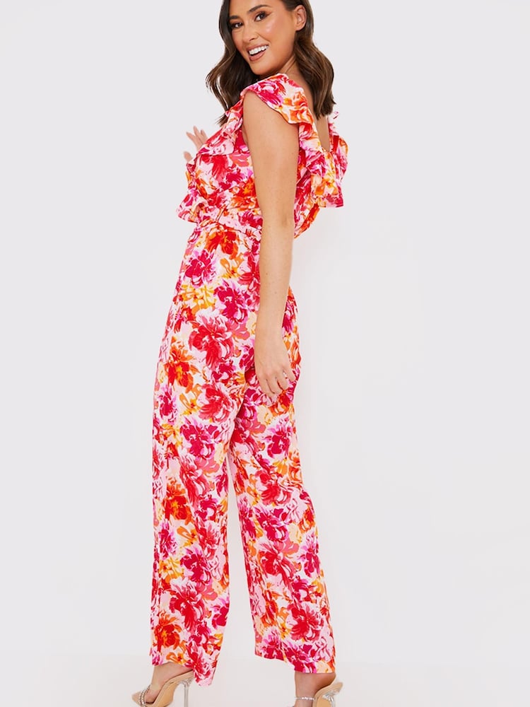 In The Style Pink Natasha Sandhu Wrap Bardot Jumpsuit - Image 4 of 4