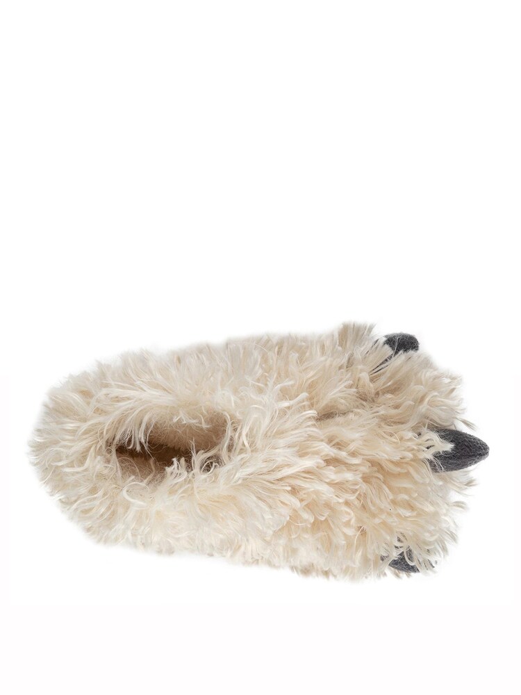 Totes Cream Kids Novelty Yeti Foot Slippers - Image 5 of 5