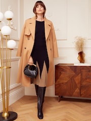 Love & Roses Black Godet Skirt Long Sleeve Knitted Midi Dress - Image 4 of 4