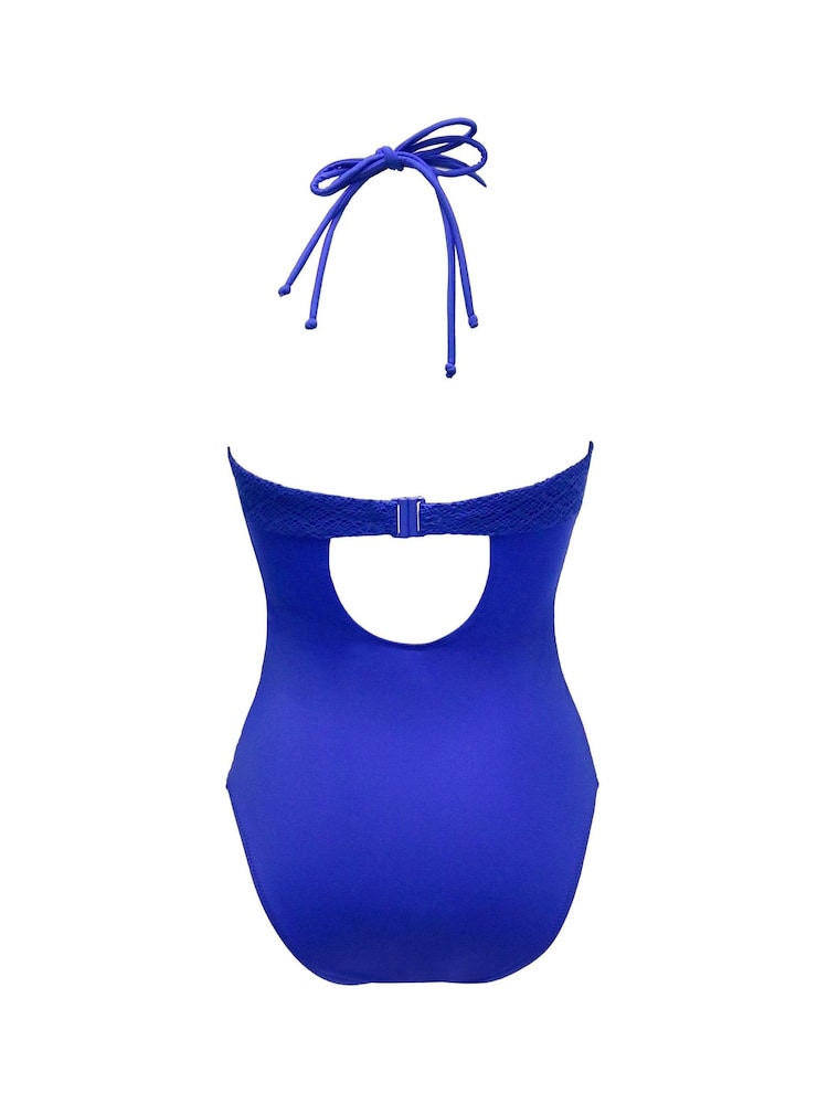 Pour Moi Blue Castaway Adjustable Halter Underwired Swimsuit - Image 5 of 5 Pour Moi Blue Castaway Adjustable Halter Underwired Swimsuit - Image 5 of 5