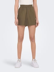 ONLY Brown Linen Blend Shorts - Image 2 of 5