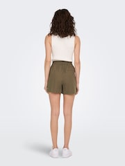 ONLY Brown Linen Blend Shorts - Image 4 of 5
