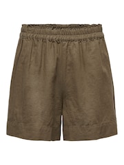 ONLY Brown Linen Blend Shorts - Image 5 of 5