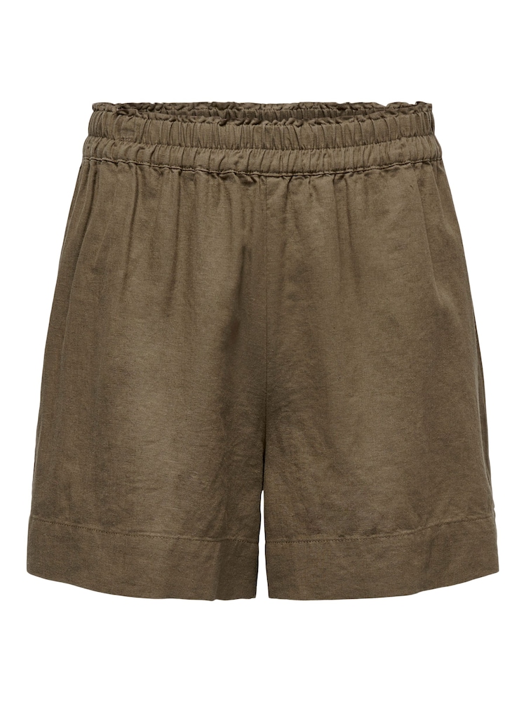 ONLY Brown Linen Blend Shorts - Image 5 of 5