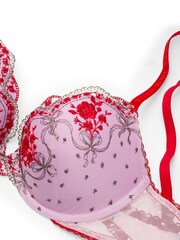 Victoria's Secret Lipstick Red Rosebud Dot PushUp Bra - Image 2 of 2
