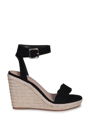 Linzi Black Italy Rope Platform Wedge With Scalloped Edging - Image 2 of 4