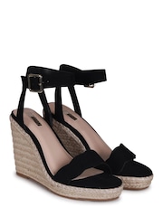 Linzi Black Italy Rope Platform Wedge With Scalloped Edging - Image 3 of 4