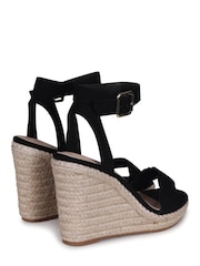 Linzi Black Italy Rope Platform Wedge With Scalloped Edging - Image 4 of 4