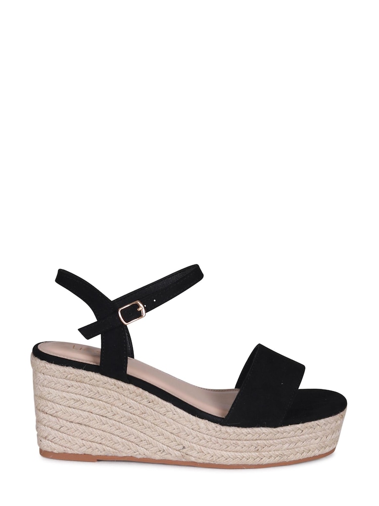 Schwarz - Linzi Illusion Espadrilles mit Seildesign, Keilabsatz und Plateausohle - Bild 2 von 4 Schwarz - Linzi Illusion Espadrilles mit Seildesign, Keilabsatz und Plateausohle - Bild 2 von 4