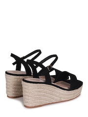 Schwarz - Linzi Illusion Espadrilles mit Seildesign, Keilabsatz und Plateausohle - Bild 4 von 4