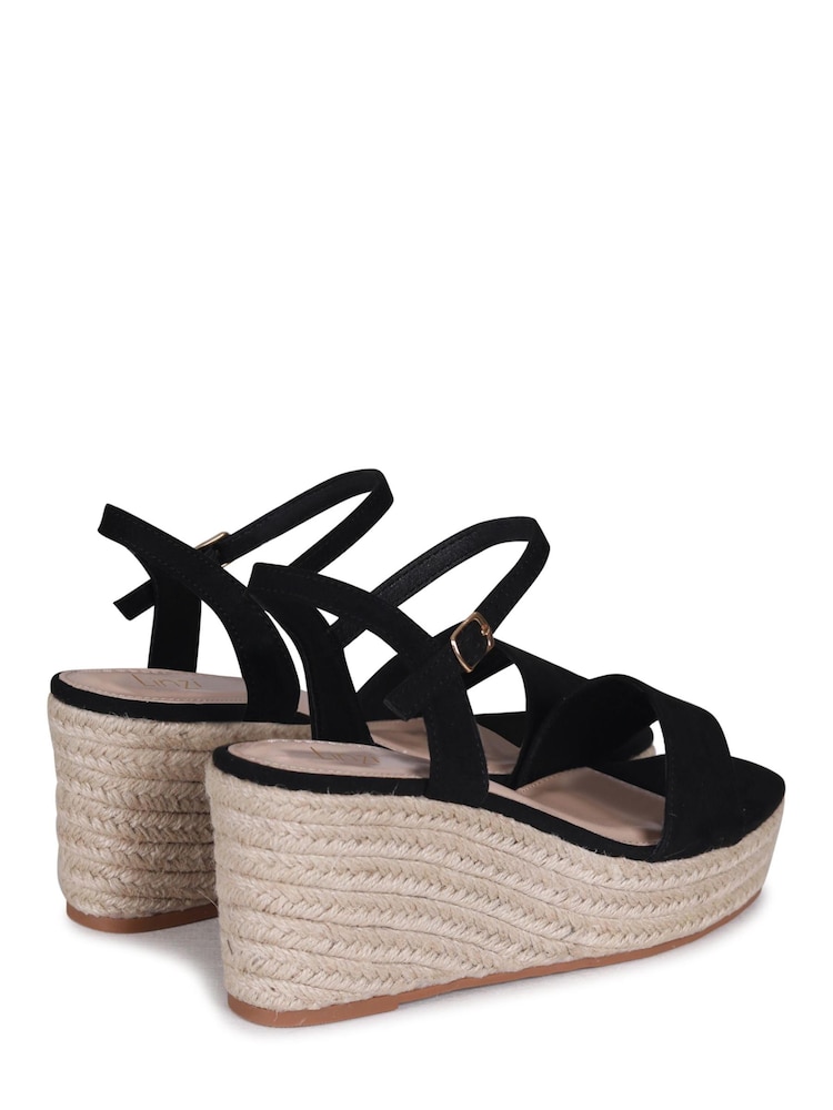 Schwarz - Linzi Illusion Espadrilles mit Seildesign, Keilabsatz und Plateausohle - Bild 4 von 4