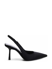 Linzi Black Fling Sling Back Court Style Heel Sandals - Image 2 of 4