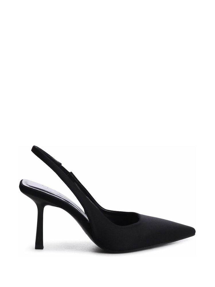 Linzi Black Fling Sling Back Court Style Heel Sandals - Image 2 of 4