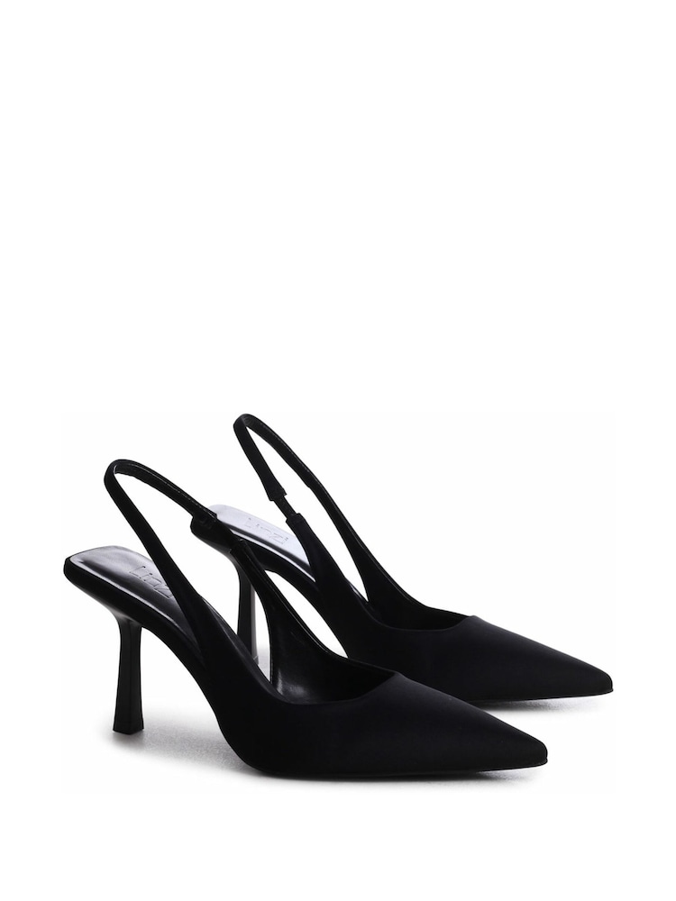 Linzi Black Fling Sling Back Court Style Heel Sandals - Image 3 of 4