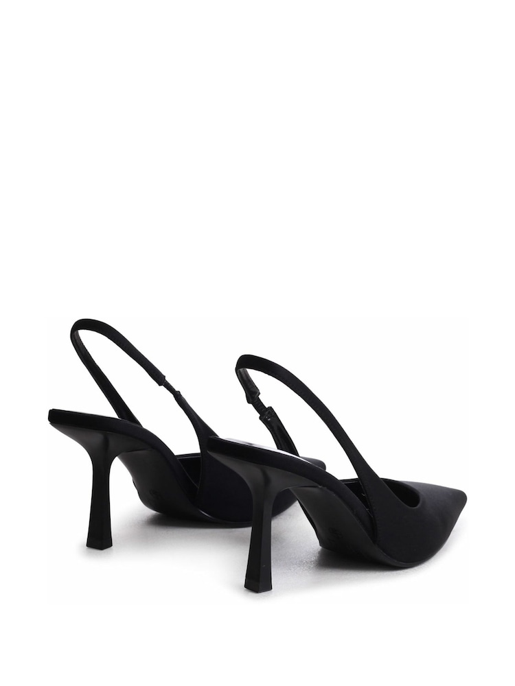 Linzi Black Fling Sling Back Court Style Heel Sandals - Image 4 of 4
