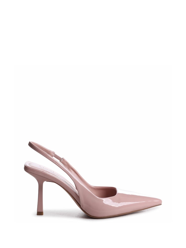 Linzi Nude Fling Sling Back Court Style Heel Sandals - Image 2 of 4