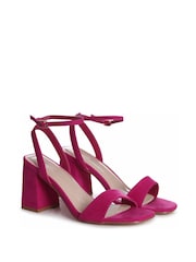 Linzi Pink Tara Barely There Block Heeled Sandal With Ankle Strap - Image 3 of 4