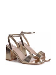 Linzi Gold Tara Barely There Block Heeled Sandal With Ankle Strap - Image 3 of 4