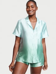 Victoria's Secret Aloe Green Ombre Satin Short Pyjamas - Image 1 of 4