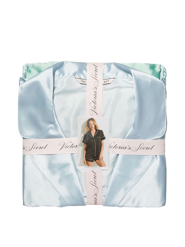 Victoria's Secret Aloe Green Ombre Satin Short Pyjamas - Image 4 of 4