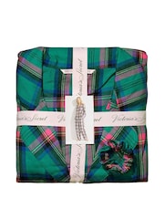 Victoria's Secret Teal Blue and Pink Shine Plaid Flannel Long Pyjamas - Image 4 of 4