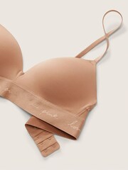 Victoria's Secret PINK Mocha Latte Nude Non Wired Push Up Smooth T-Shirt Bra - Image 5 of 5