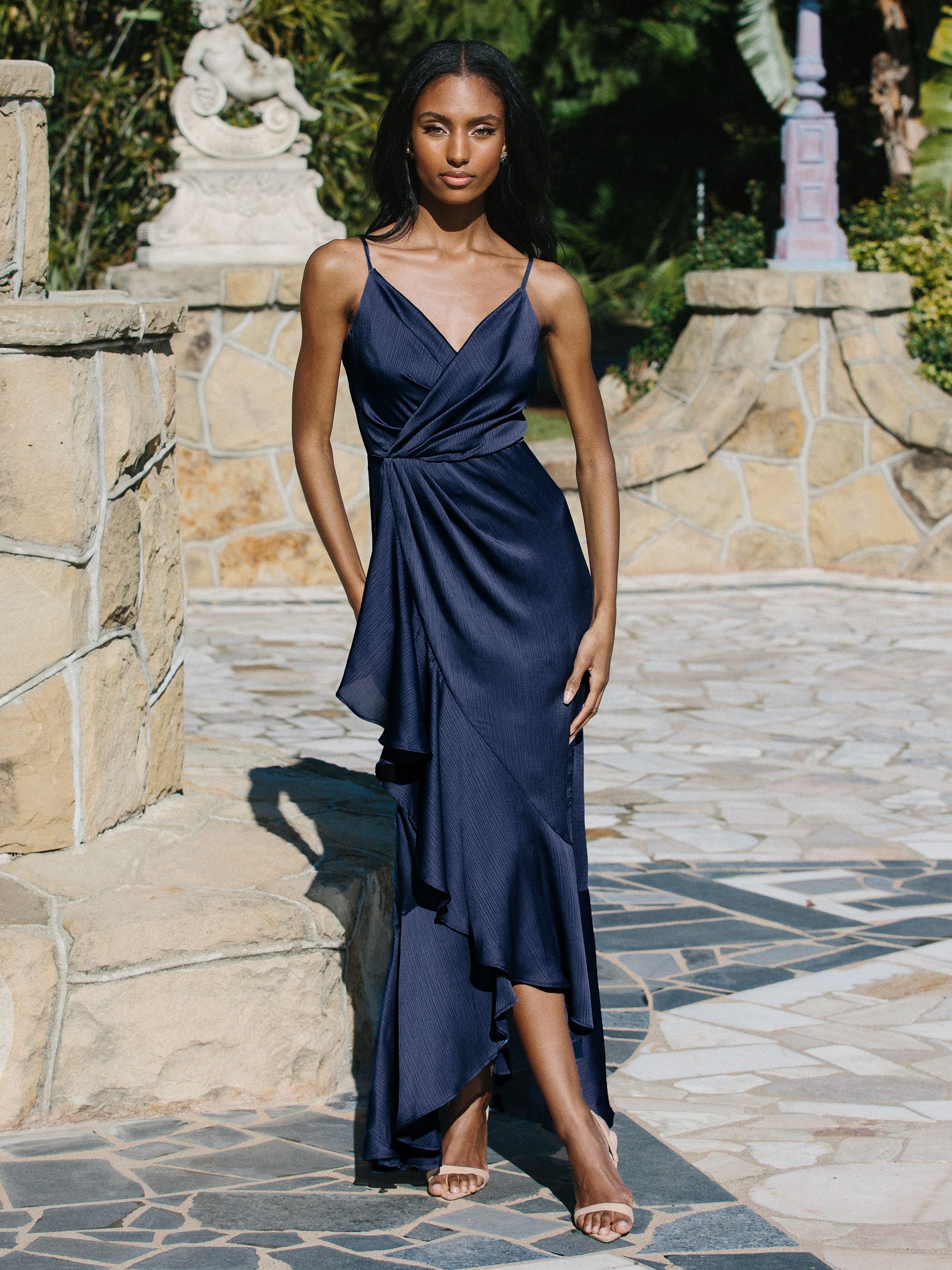 Wrap ruffle midi dress top