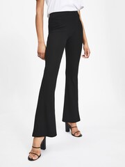 ONLY Black Flared Jersey Trousers - Image 1 of 5