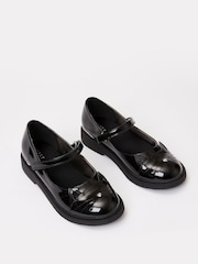 Lipsy Black Patent Cat Mary Jane Flat School Shoe - Image 2 of 4