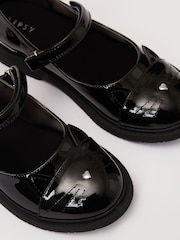 Lipsy Black Patent Cat Mary Jane Flat School Shoe - Image 3 of 4