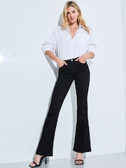 Lipsy Black Mid Rise Flare Jeans - Image 1 of 3
