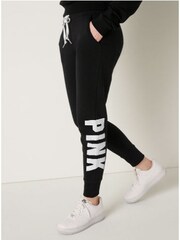 Victoria's Secret PINK Pure Black Fleece Lounge Jogger - Image 1 of 5